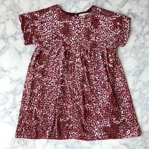 ZARA Pink Red crushed velvet girls kid dress top